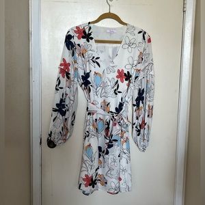 Parker long sleeve floral short dress